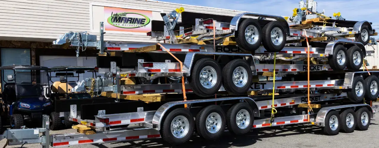 Aluminum Single Axle Bunk Trailer 1325 Load Capacity – Aluminum Wheel