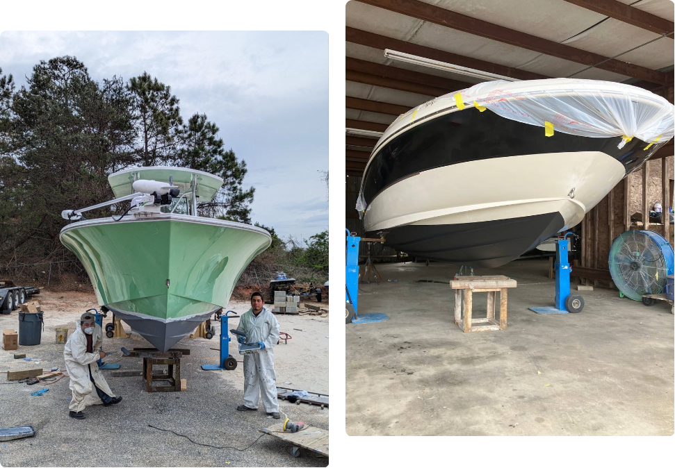 Boat Bottom Painting on Lake Lanier